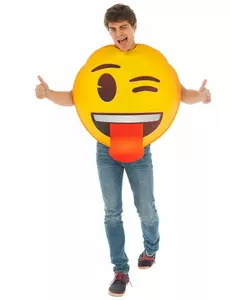 Knipoog Emoji™ kostuum voor volwassenen