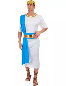 Déguisement empereur Grec bleu homme, Taille: Large
