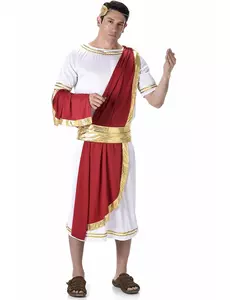 Driekleurige Romeinse keizer outfit voor mannen, Maat: Medium