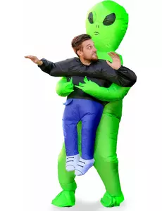 Déguisement gonflable porté par un alien adulte