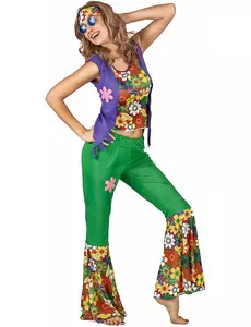 Déguisement Hippie flower power femme, Taille: Small