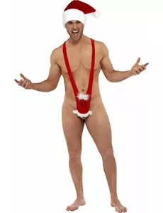 Grappig kerstmanpak voor mannen