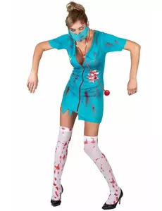 Déguisement infirmière zombie femme, Taille: Small