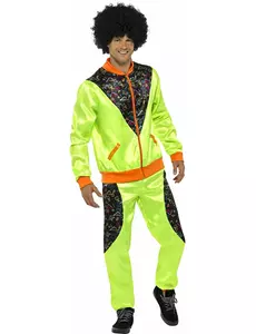 Déguisement jogging rétro vert homme, Taille: Medium