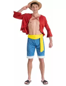 Volwassen One Piece™ Luffy-kostuum, Maat: Large
