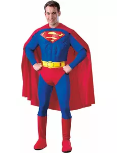 Gespierd Superman™ kostuum met cape voor mannen, Maat: Medium