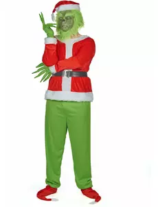 Déguisement monstre vert grincheux adulte, Taille: Medium/Large