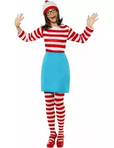 Waar is Wally?™ kostuum voor dames, Maat: Medium