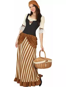 Déguisement paysanne femme, Taille: X-Small/Small