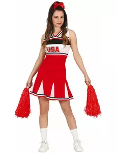Rode cheerleader vermomming voor tiener