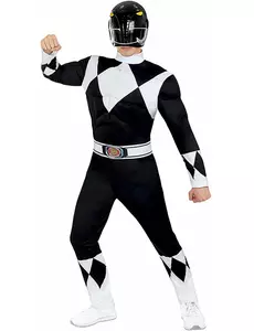 Power Ranger™ kostuum voor volwassenen zwart, Maat: Medium