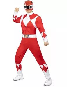 Power Ranger™ kostuum rood volwassene, Maat: Large