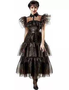 Baljurk kostuum Wednesday Addams™ voor vrouwen, Maat: Large