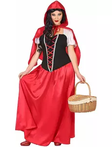 Déguisement robe longue petit chaperon femme, Taille: X-Small/Small