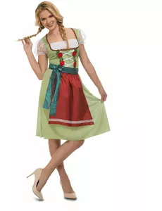 Groene jurk kostuum bierfeest voor dames, Maat: Small