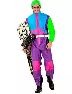 Déguisement snowboarder fluo grande taille adulte, Taille: XX-Large