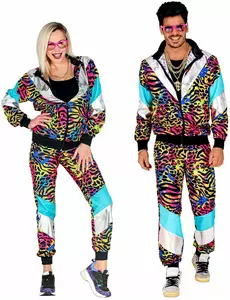 Veelkleurig trainingspak met dierenprint grote maat, Maat: XX-Large