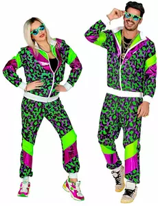 Déguisement survêtement imprimé léopard fluo grande taille, Taille: XX-Large