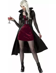 Déguisement vampire femme rouge Halloween, Taille: Small (38/40)