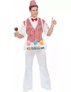 Retro ijsverkoper kostuum voor mannen, Maat: Medium/Large