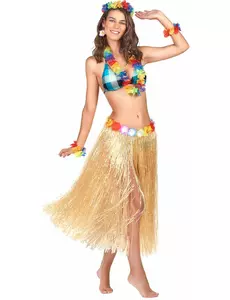 Jupe hawaïenne longue naturelle pour adulte