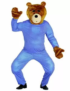 Kit tête et mains ours en peluche adulte