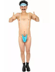 Blauwe mankini voor heren