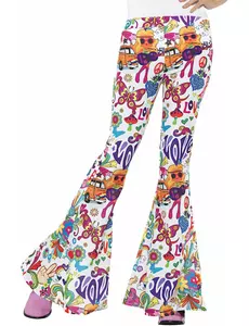 Jaren 60 hippie broek voor vrouwen, Maat: Small