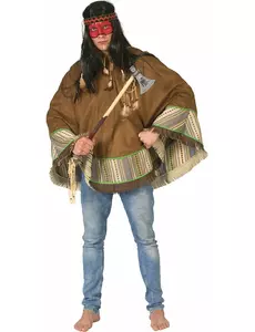Luxe indianen poncho voor volwassenen