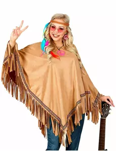 Luxe indianenponcho voor volwassenen