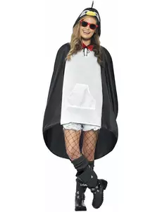 Poncho pinguïn voor volwassenen