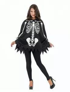 Skelet poncho voor volwassenen