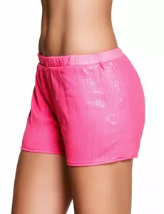 Fluo roze short met lovertjes voor vrouwen