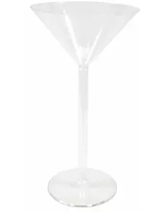 Vase sur pied en plastique en forme de maxi verre à martini, 46 cm