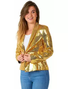 Glimmend gouden blazerjasje Suitmeister™, Maat: Small (EU 38–40)