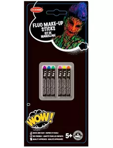 6 Crayons gras fluo UV