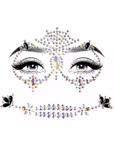 Bijoux pour visage adhésifs multicolores