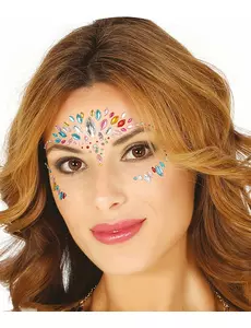 Bijoux pour visage adhésifs multicolores