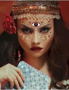 Bijoux pour visage adhésifs voyante
