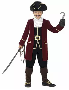 Déguisement capitaine pirate garçon, Taille: 4–6 ans (115/128 cm)