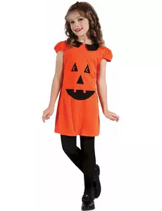 Déguisement Citrouille lanterne fille, Taille: 3–4 ans (92–104 cm)