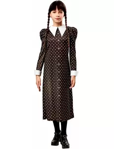 Wednesday Addams™ kostuum kinderen, Maat: 11–13 jaar (142–164 cm)