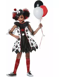 Déguisement clown effrayant luxe fille, Taille: 10–12 ans (148 cm)