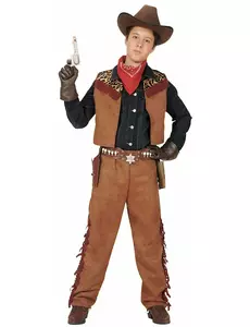 Kit déguisement cowboy du Far West garçon, Taille: 8–10 ans (140 cm)