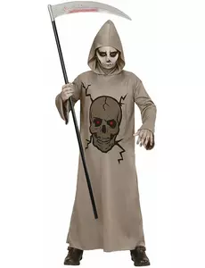 Déguisement faucheuse squelette enfant Halloween, Taille: 8–10 ans (140 cm)