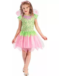 Déguisement fée verte et rose fille, Taille: 3–4 ans (92–104 cm)