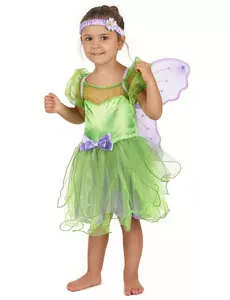 Déguisement fée verte sequins fille, Taille: 3–4 ans (S)
