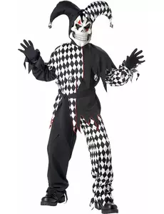 Déguisement joker diabolique noir et blanc enfant