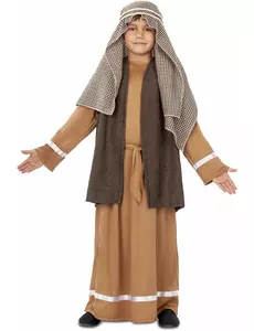 Déguisement Joseph marron garçon, Taille: 6 ans (110–122 cm)