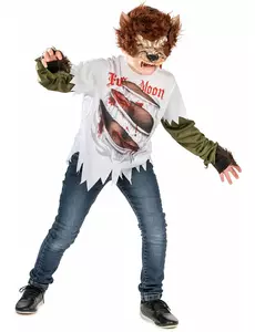 Weerwolf kostuum voor kinderen - Premium, Maat: 14 jaar (150–157 cm)